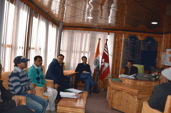 A review meeting for the temporary and permanent restoration works of irrigation Khuls near the hea