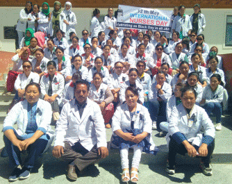 International Nurses Day observed as Black Day at SNM Hospital Leh