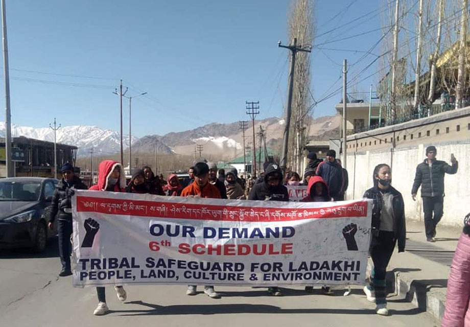 Ladakh Students' protest regarding Sixth Schedule continues