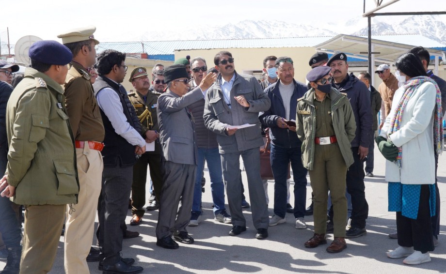  L-G visits KBR airport; inspects preparatory work for Y20 Pre-Summit in Leh