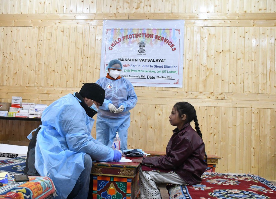Medical, Aadhar enrollment camp for Children in Street Situations held in Leh