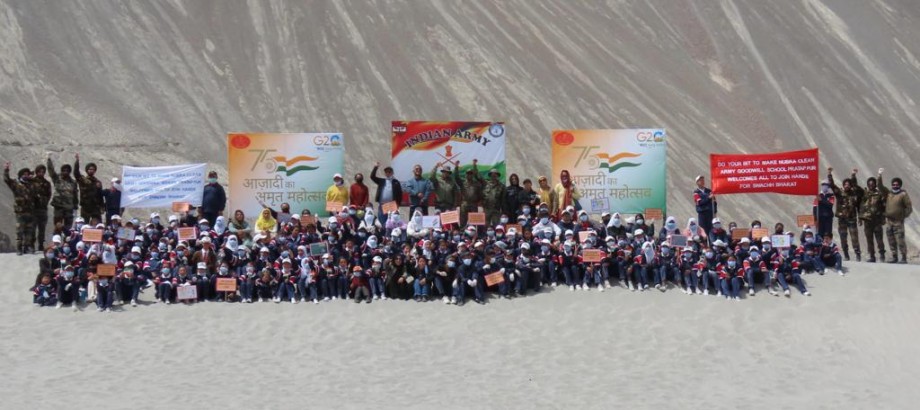 Indian Army conducts cleanliness awareness drive in Nubra valley