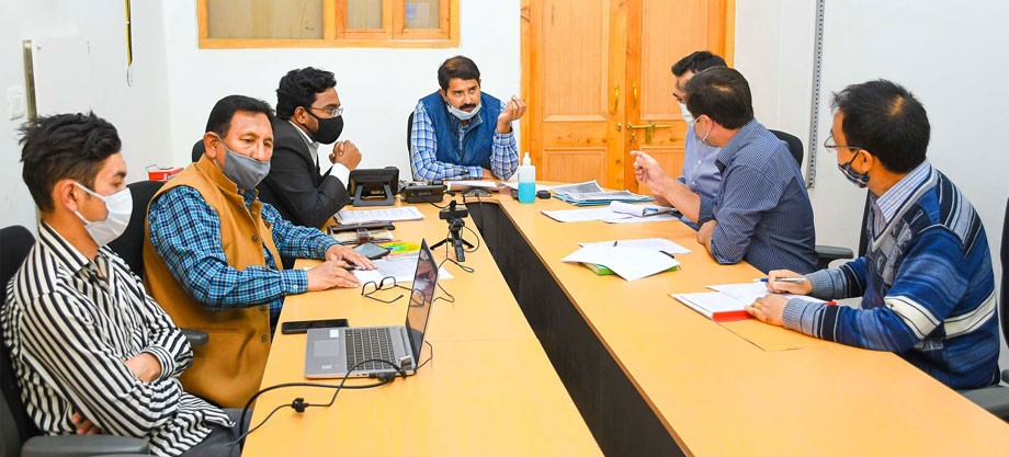 Divisional Commissioner, Ladakh reviews progress of flash flood-related restoration works