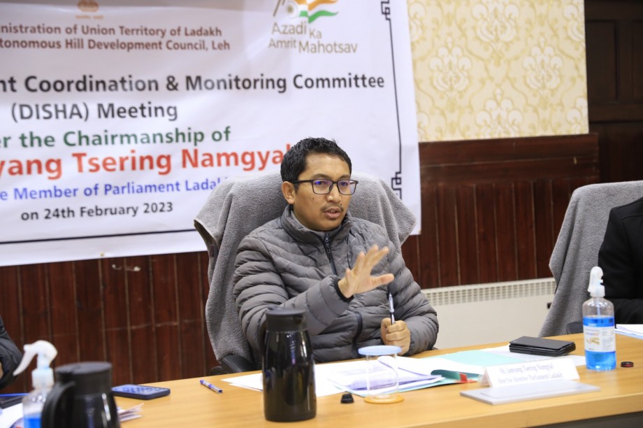 MP Ladakh reviews progress of Centrally Sponsored Schemes in DISHA meeting