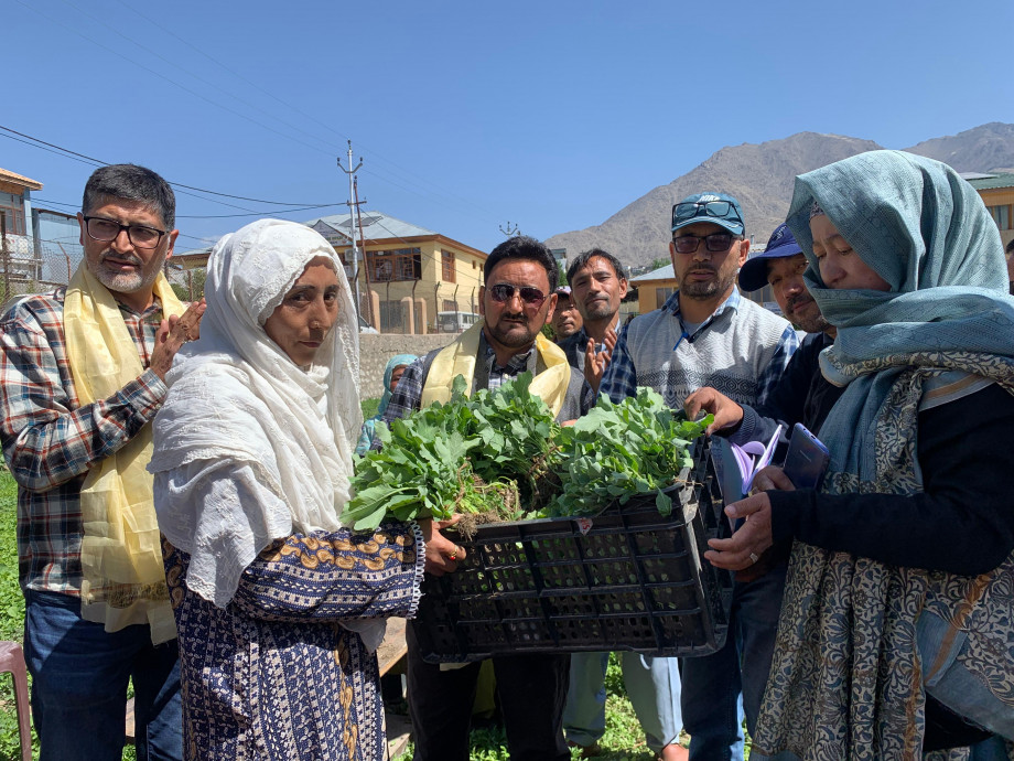 Agriculture Department Kargil distributes vegetable seedlings to farmers