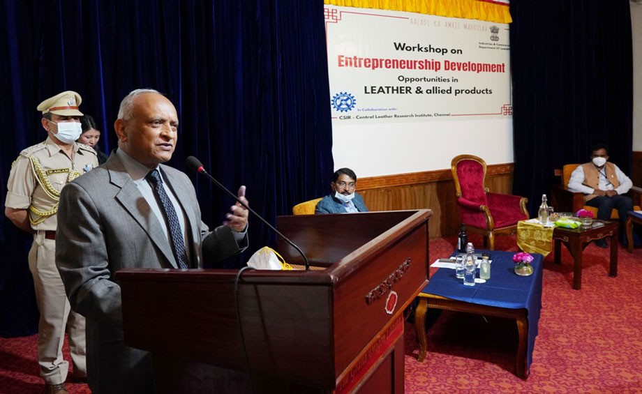 Workshop on Entrepreneurship Development; Opportunities in Leather and allied products held in Leh