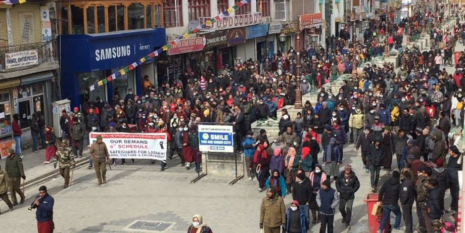 Student association leads rally, demands Sixth Schedule for Ladakh