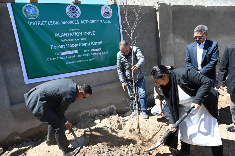 Green Initiative: DLSA Kargil and Forest Department conduct tree plantation drive