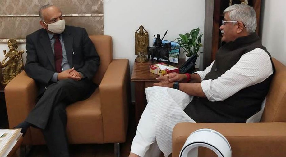  L-G Mathur meets Union Minister Jal Shakti